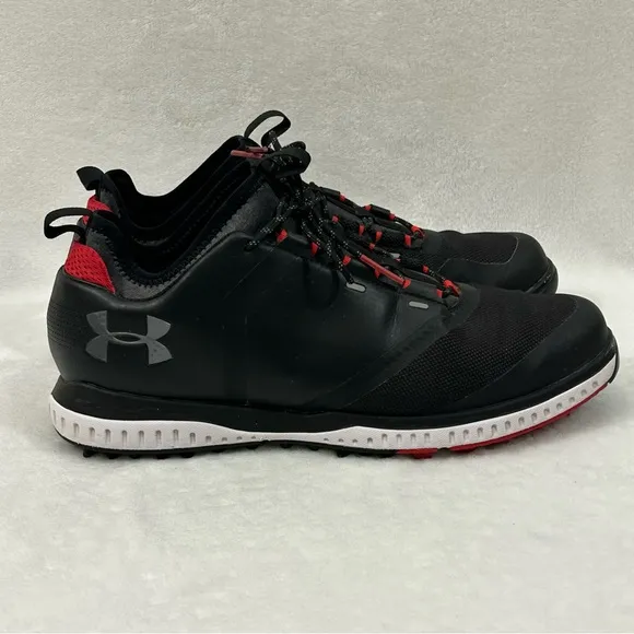 Under Armour Tempo Sport 2 Black Red Golf Cleats Shoes 3000215-001 Men’s Size 10