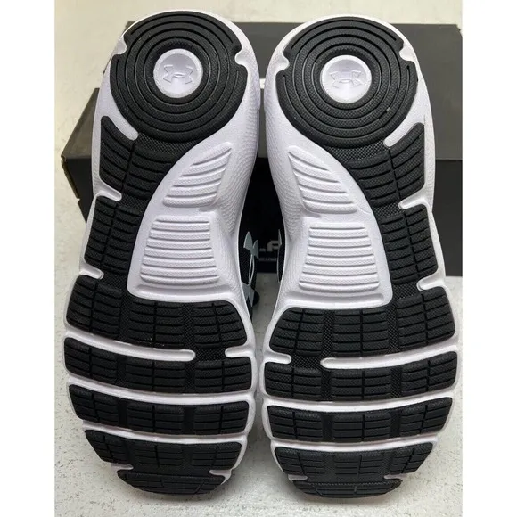 Under Armour UA BGS Assert 9 Black White Running Shoes Sneakers 3024633-001 NEW