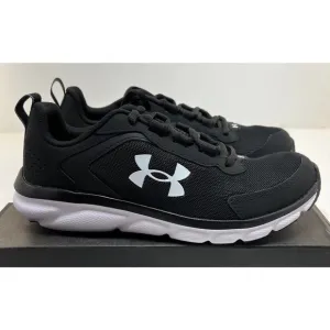 Under Armour UA BGS Assert 9 Black White Running Shoes Sneakers 3024633-001 NEW