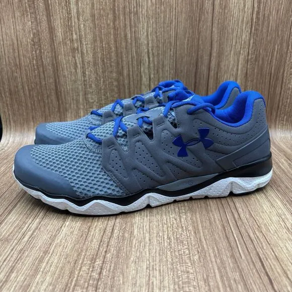Under Armour UA Micro G Engage Gray Blue Metallic Size 14 Running Sneakers NEW