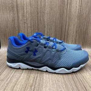 Under Armour UA Micro G Engage Gray Blue Metallic Size 14 Running Sneakers NEW