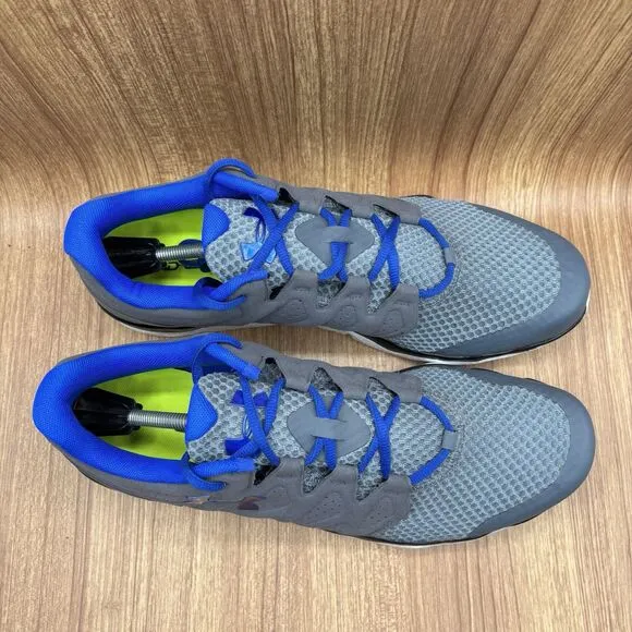 Under Armour UA Micro G Engage Gray Blue Metallic Size 14 Running Sneakers NEW