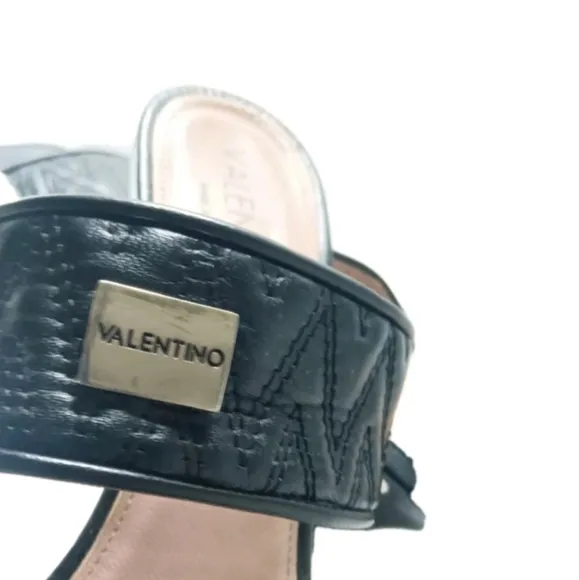 Valentino By Mario Valentino Jackie Metallic Quilted Sandals Women's Size 9