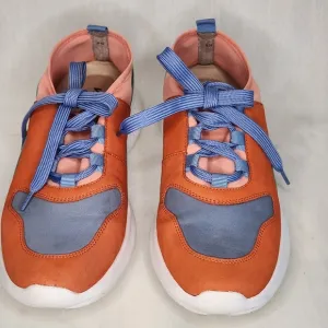 Vaneli Orange and Blue Suede Sneakers Modern Athletic Design. Lightly Used 8N