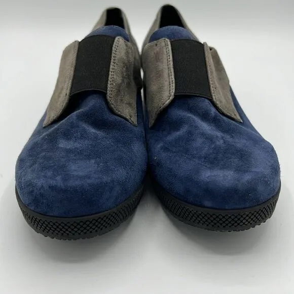 Vaneli Sport Blue Gray Suede Wedge Platform B38