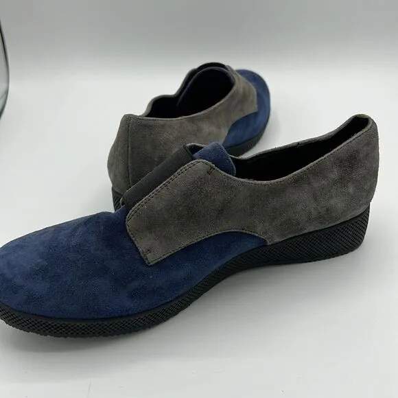 Vaneli Sport Blue Gray Suede Wedge Platform B38