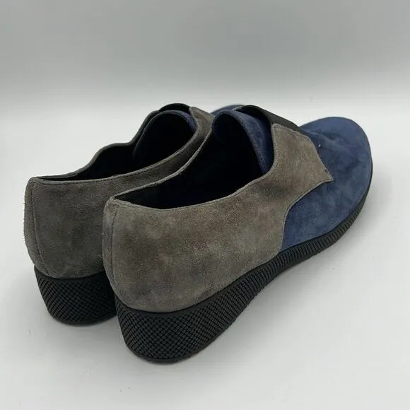 Vaneli Sport Blue Gray Suede Wedge Platform B38