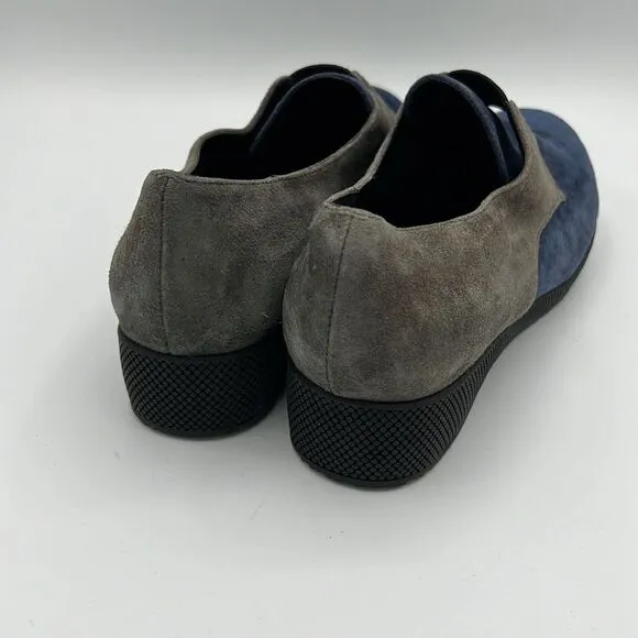 Vaneli Sport Blue Gray Suede Wedge Platform B38