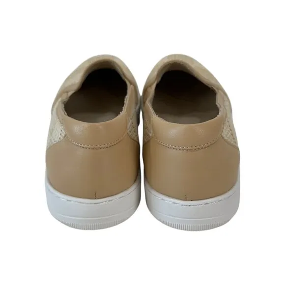 Vaneli Sport Chilly Women Beige Woven Slip-On Sneakers 9M Casual Comfort Shoes