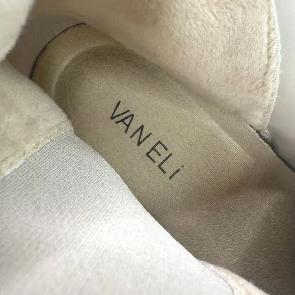 VANELi Zetta Natta Ivory Leather Chelsea Platform Ankle Boots - Size 7