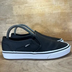 Vans Asher Perforated Womens Size 8 Slip On Shoes Sneakers Black