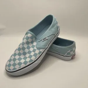 VANS ASHER SLIP ON WOMENS SHOES SNEAKERS CASUAL SKATE blue CANVAS 6.5 aquatic