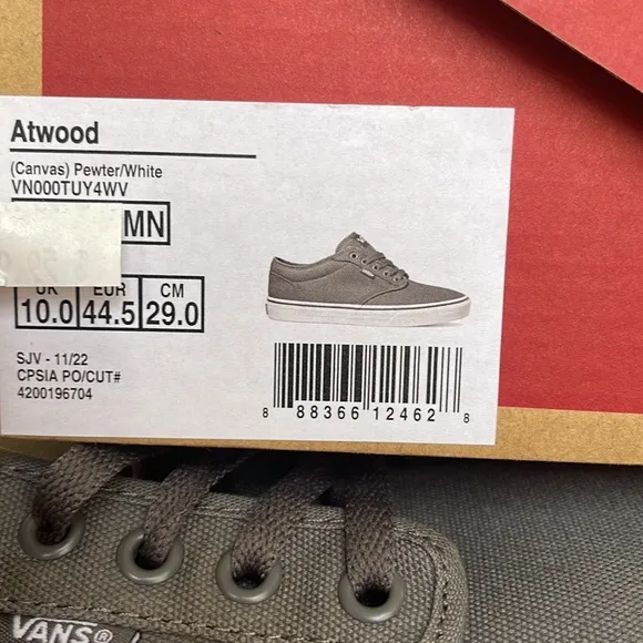 Vans Atwood Men’s (Canvas) Pewter/WhiteVN000TUY4WVNew