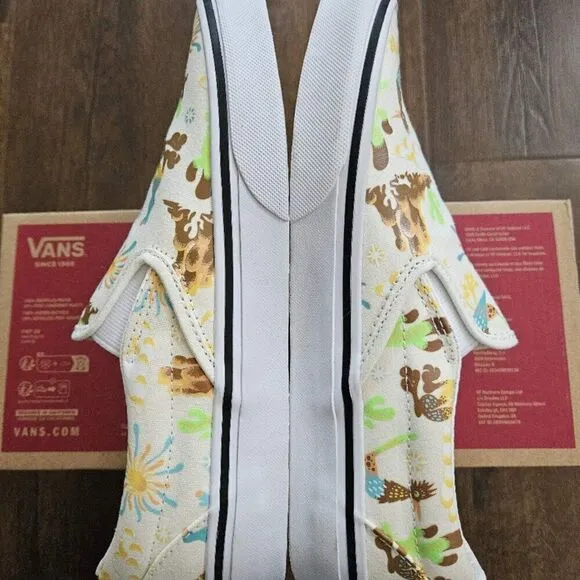 vans classic slip on get outdoors marshmallow women size 7.5/8.5
