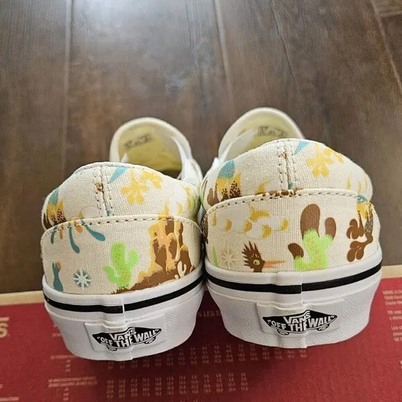 vans classic slip on get outdoors marshmallow women size 7.5/8.5