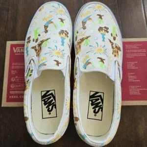 vans classic slip on get outdoors marshmallow women size 7.5/8.5