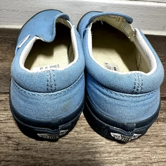 VANS Classic Slip-On Sneakers Shoes Gum Glitter Outsole Round Toe Blue Missy 4