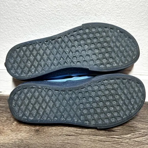 VANS Classic Slip-On Sneakers Shoes Gum Glitter Outsole Round Toe Blue Missy 4