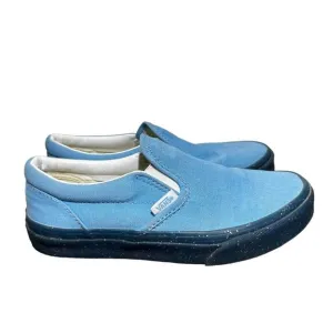 VANS Classic Slip-On Sneakers Shoes Gum Glitter Outsole Round Toe Blue Missy 4