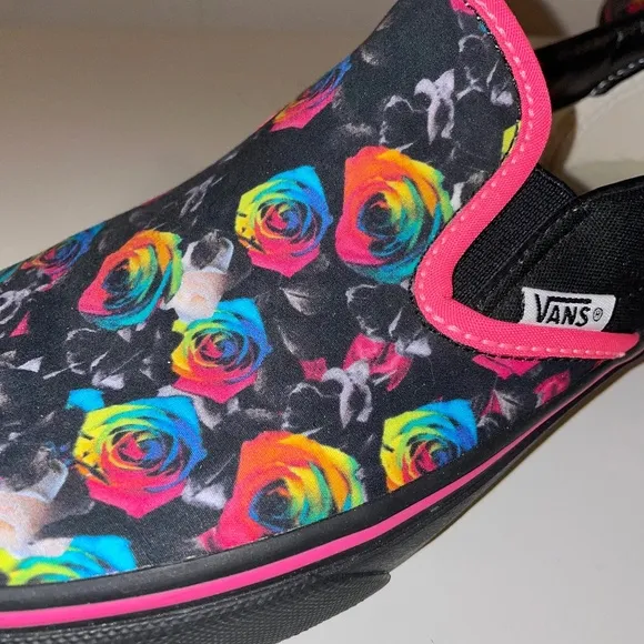 Vans Custom Slip On Rose Shoe - One of a Kind