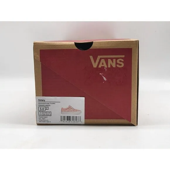 Vans Doheny Rainbows Big Girls Powder Pink White Shoes Sneakers Size 5