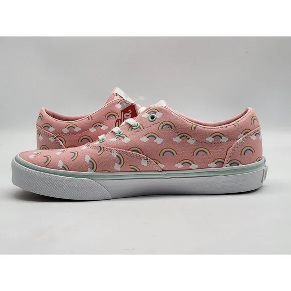 Vans Doheny Rainbows Big Girls Powder Pink White Shoes Sneakers Size 5