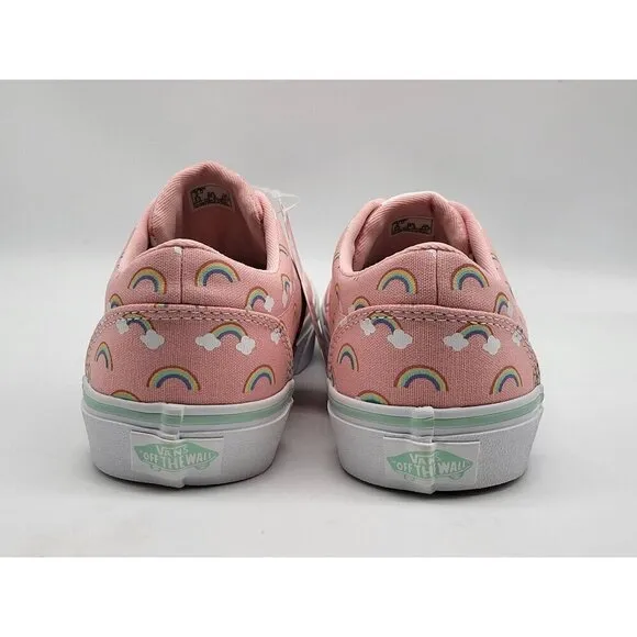 Vans Doheny Rainbows Big Girls Powder Pink White Shoes Sneakers Size 5