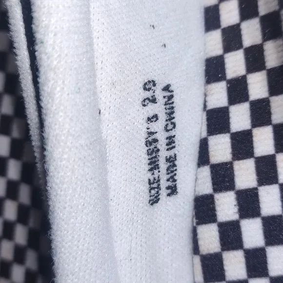 Vans Mary Jane Ballet Flat Shoes Black White checker bow Sz 2