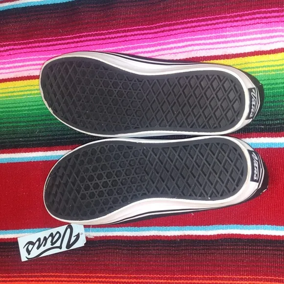 Vans Mary Jane Ballet Flat Shoes Black White checker bow Sz 2