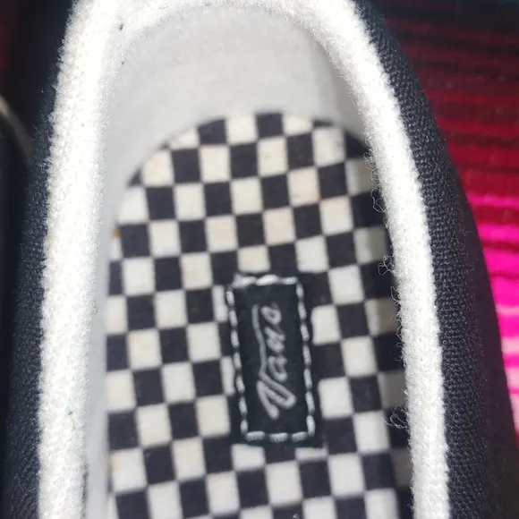 Vans Mary Jane Ballet Flat Shoes Black White checker bow Sz 2