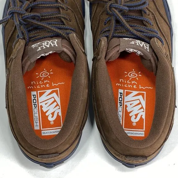 Vans Men's 9 Skate Half Cab Nick Michel Brown Navy Suede VN0A5KYABF1