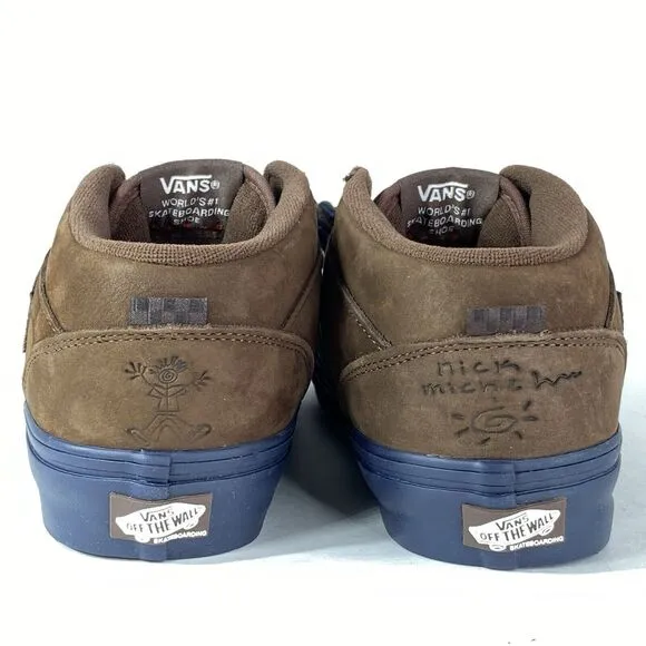 Vans Men's 9 Skate Half Cab Nick Michel Brown Navy Suede VN0A5KYABF1