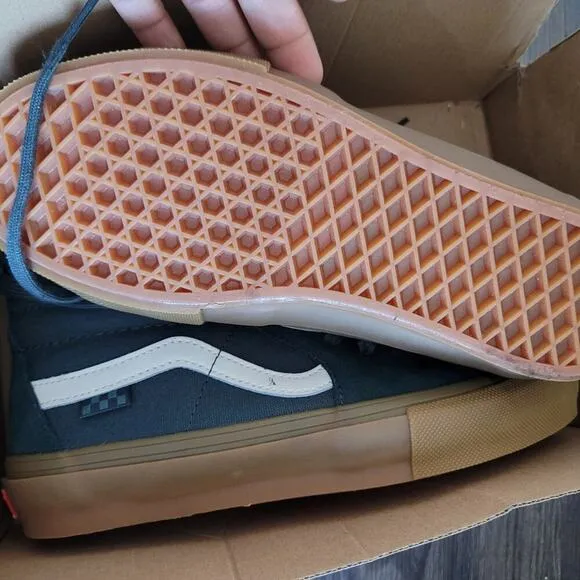 Vans Mens Skate Sk8-Hi Shoe Size 7 Green Skater High Top Sneaker Canvas New