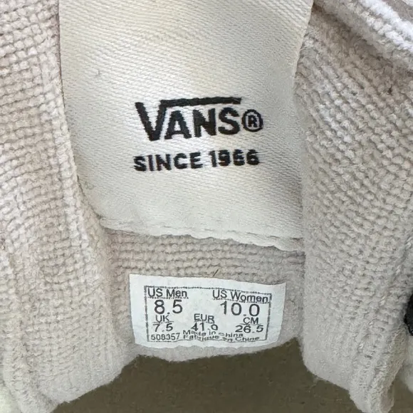 VANS Men’s Sport Low Trainers Marshmallow/Black/Gum Tennis Shoes-Size 8 1/2
