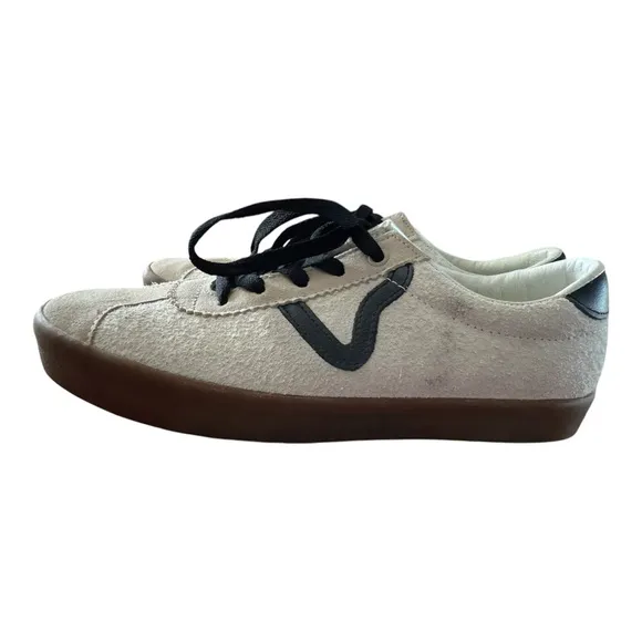 VANS Men’s Sport Low Trainers Marshmallow/Black/Gum Tennis Shoes-Size 8 1/2