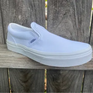 Vans Off the Wall Big Kids Size 3 Shoes Classic Slip On White