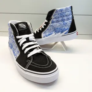 Vans SK8-Hi Bolt Liquify Black Blue Casual Fashion High top shoes size Men's 6.5