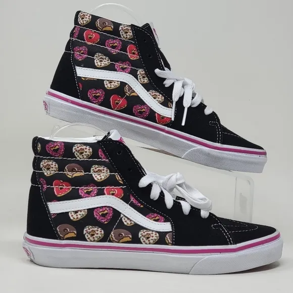 VANS SK8 HI Love Girl's Size 5.5 Sneakers Shoes Heart Shape Donuts New