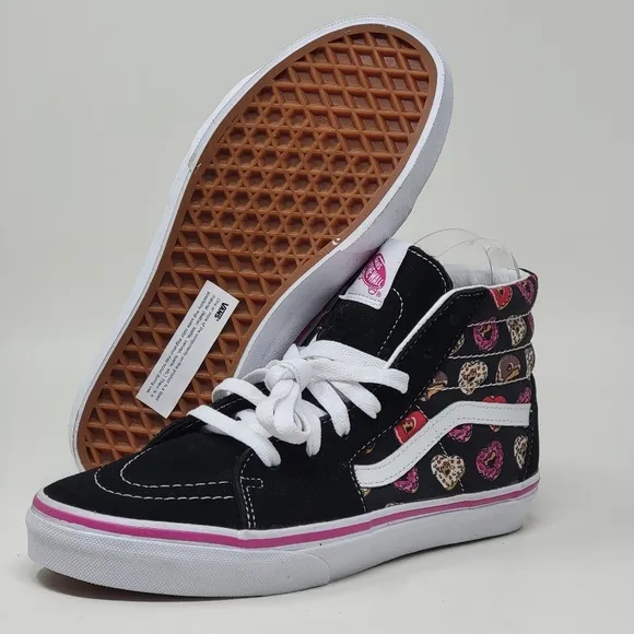 VANS SK8 HI Love Girl's Size 5.5 Sneakers Shoes Heart Shape Donuts New
