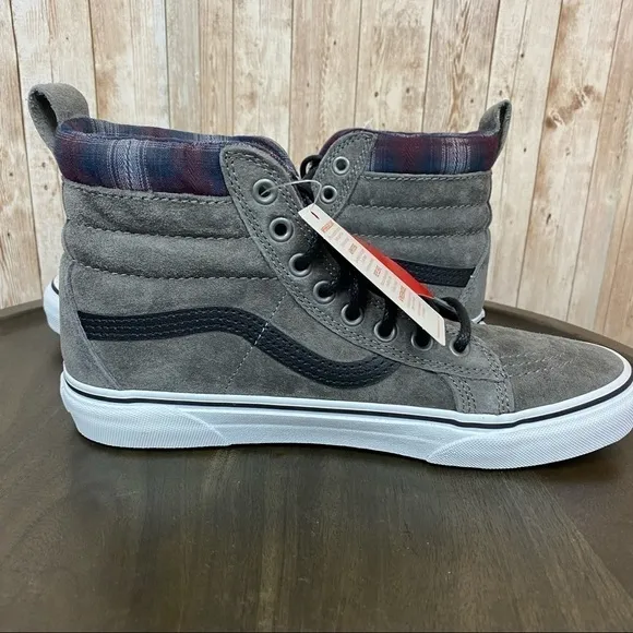 Vans Sk8-Hi MTE Pewter Plaid High Top Hiking Boot Sneaker Size 9.5 Women