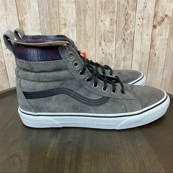 Vans Sk8-Hi MTE Pewter Plaid High Top Hiking Boot Sneaker Size 9.5 Women
