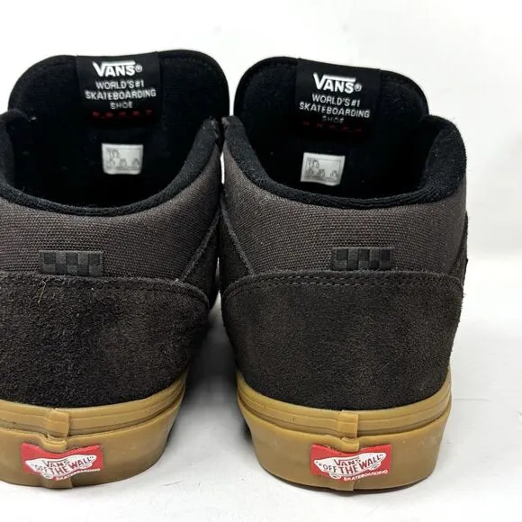 Vans Skate Half Cab Pig Suede Dark Brown Sneakers Mid-Top Shoes NEW