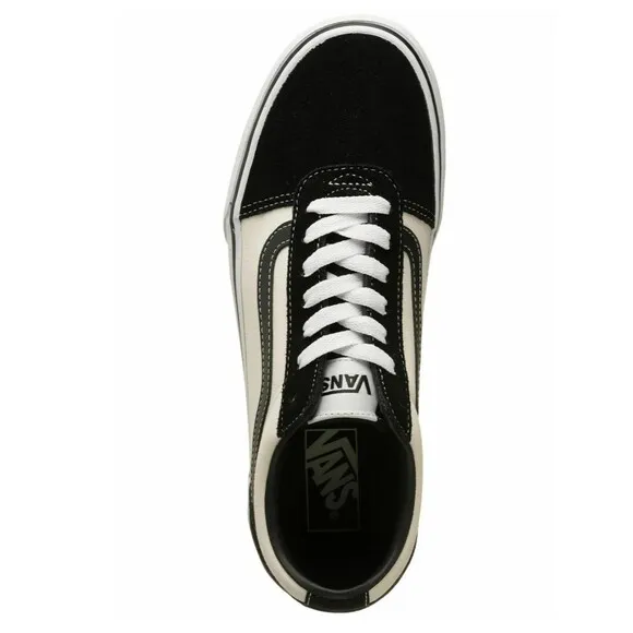 Vans  Sneakers Men's 8 Black Marshmallow Ward Retro Suede Canvas Skate Shoes New