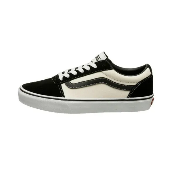 Vans  Sneakers Men's 8 Black Marshmallow Ward Retro Suede Canvas Skate Shoes New