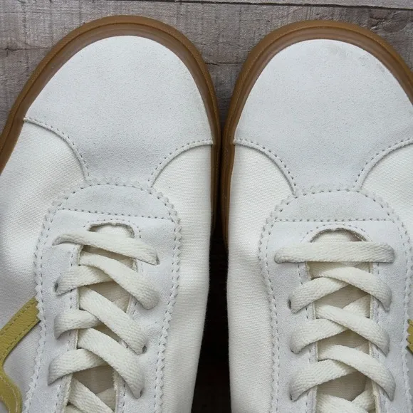 Vans Sport Low Casual Shoes Mens 11.5 11 1/2 White Yellow Gum Sole Sneakers
