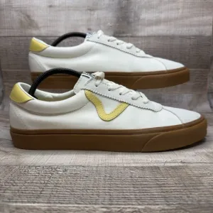 Vans Sport Low Casual Shoes Mens 11.5 11 1/2 White Yellow Gum Sole Sneakers