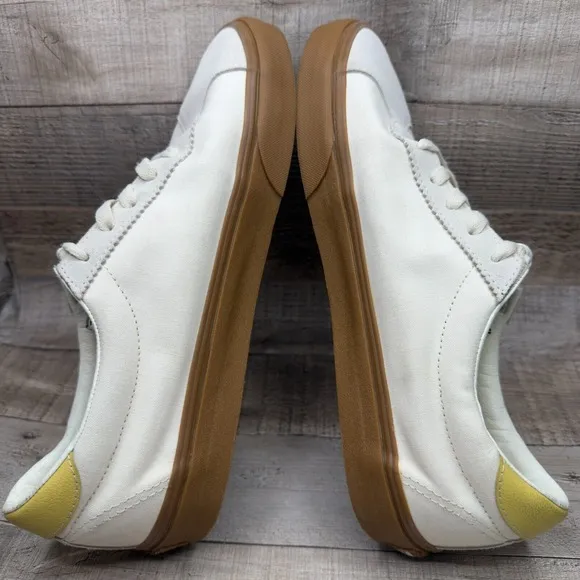 Vans Sport Low Casual Shoes Mens 11.5 11 1/2 White Yellow Gum Sole Sneakers