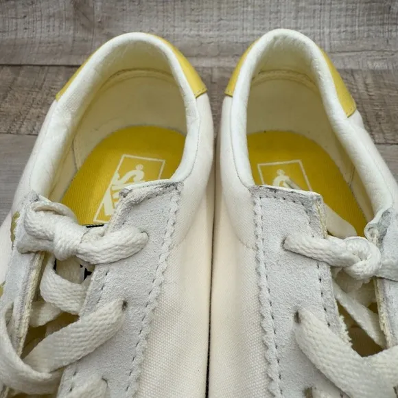 Vans Sport Low Casual Shoes Mens 11.5 11 1/2 White Yellow Gum Sole Sneakers