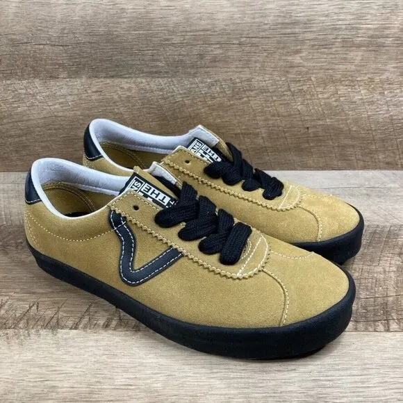 VANS Sport Low Suede Antelope Tan/Gold Sneakers Shoes Mens 6.5 Womens 8 NEW