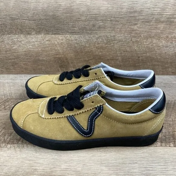 VANS Sport Low Suede Antelope Tan/Gold Sneakers Shoes Mens 6.5 Womens 8 NEW